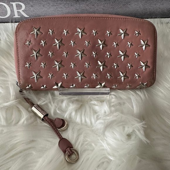 Jimmy Choo Handbags - Authentic Jimmy Choo Filipa Star Studded Leather Zip Around Long Wallet